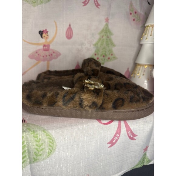 True Religion LEOPARD Slippers with Rhinestone Horseshoe, XL 9.5/10.5 - Picture 4 of 6